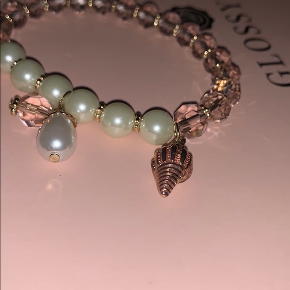 PearlShellacrylicballbeadedpendant bohobracelet10$ - Picture 6 of 7